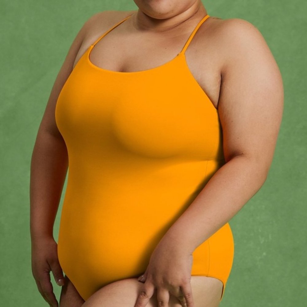 GIRLFRIEND COLLECTIVE Clemente One Piece Swimsuit Spritz Orange